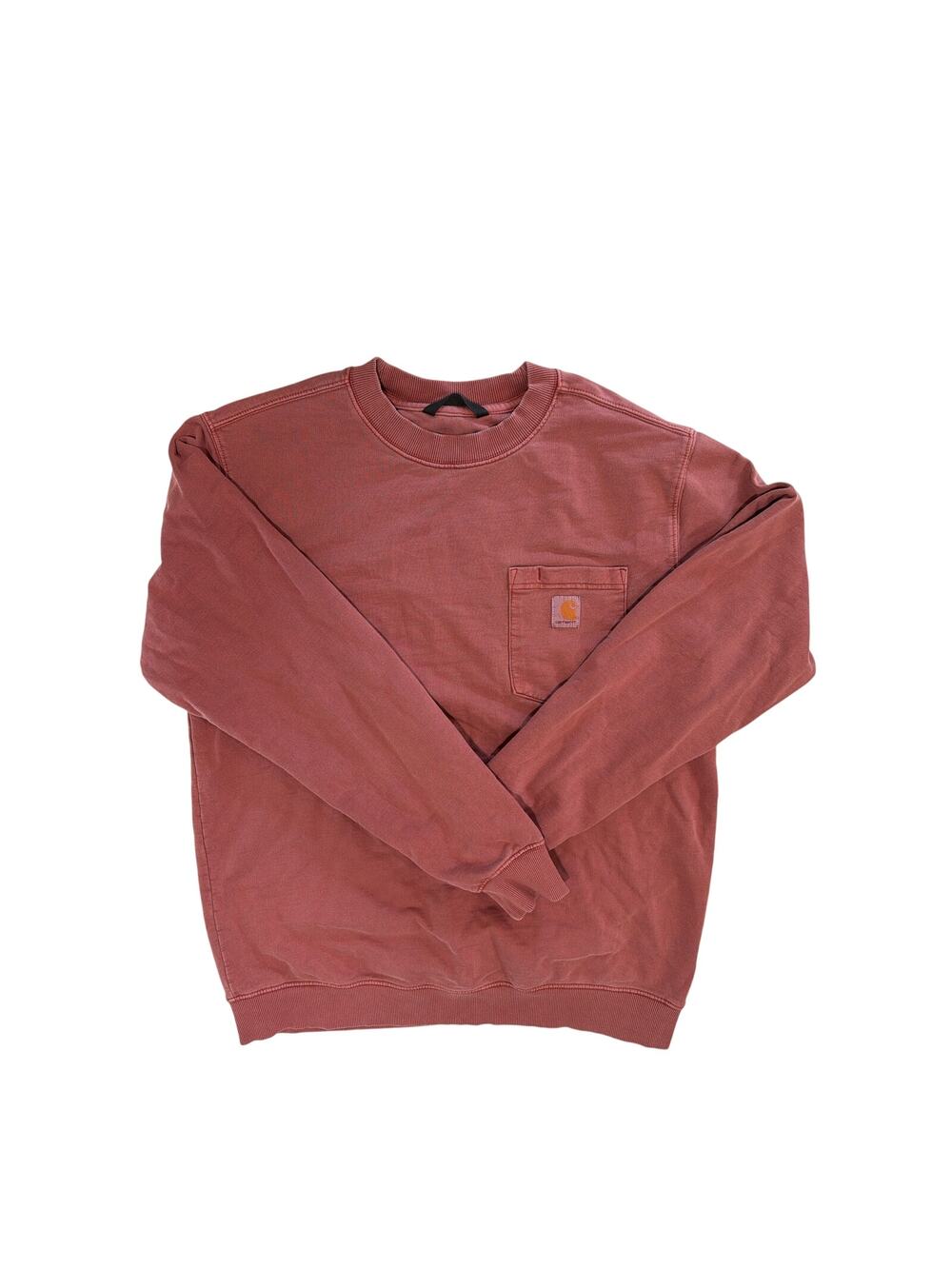 Carhartt Relaxed Fit Burgundy Size M Crew Neck Pullover Sweatshirt Long Sleeve